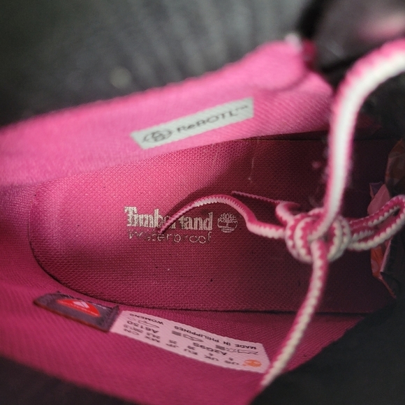 Timberland Heritage 6  Leather Black/Pink Waterproof Primaloft Women's Size 8 * - Picture 10 of 16